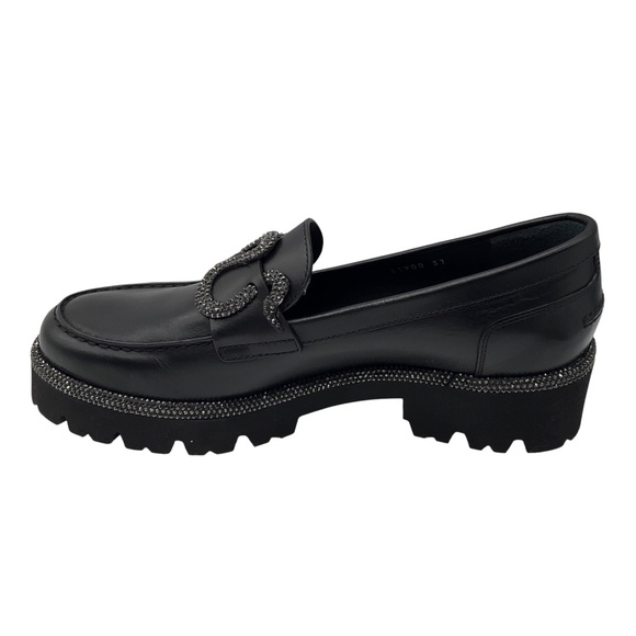 RENE CAOVILLA BLACK MORGANA CRYSTAL LOAFERS - Picture 3 of 8